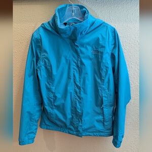 Women's North Face DriVent Waterproof Hooded Rain Coat Teal Size M